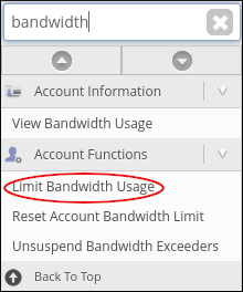 WebHost Manager - Limit Bandwidth Usage